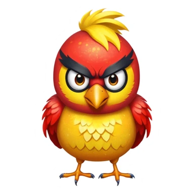 glitter red and yellow anger bird sticker