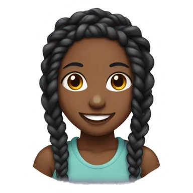 Black girl With medium length 2 strand twists, cornrows in the front smiling, friendly  sticker