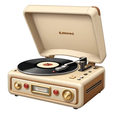 record player, white and beige  sticker