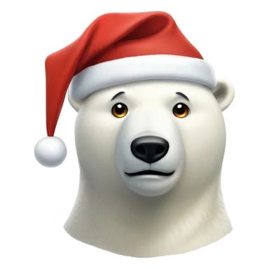 Polar bear with Christmas hat sticker