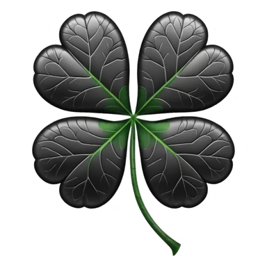 Black and white four leaf clover sticker