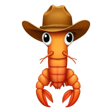 shrimp with cowboy hat sticker