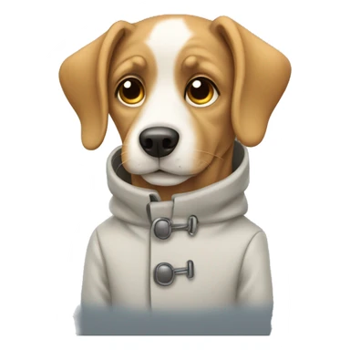 Dog wearing coat sticker