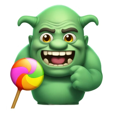 ogre with a lollipop sticker