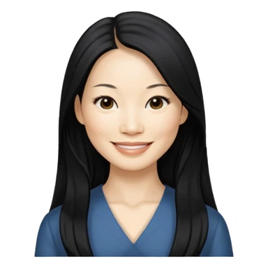 Lucy Liu with long hair sticker