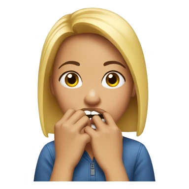 girl biting her nails sticker