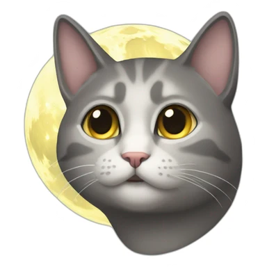 Gato en luna sticker