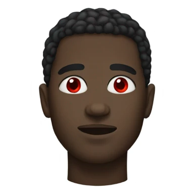 Black man with only red eyes no other color sticker