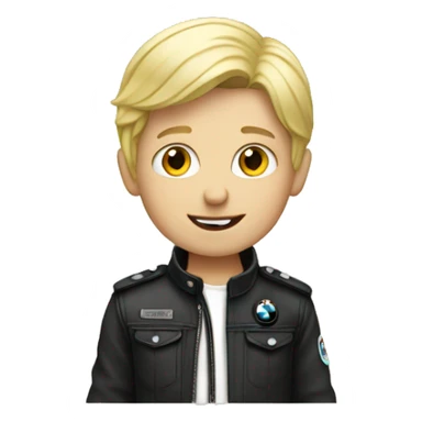 blonde boy with bmw sticker