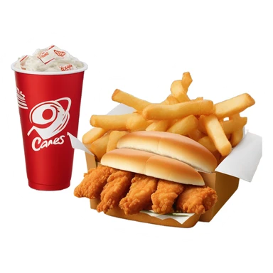 raising canes box combo with soda sticker