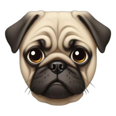 sad pug face sticker