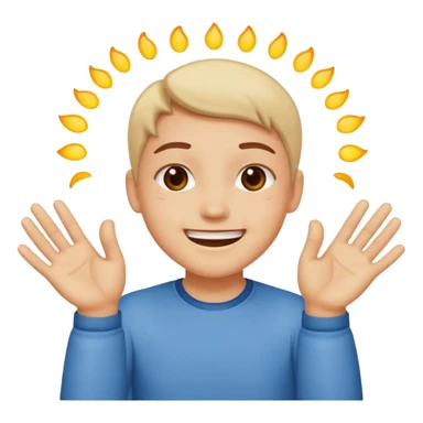 An emoji blushing like this 😊 and the hands like this 👉️👈️ sticker