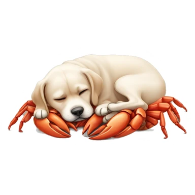 Chien qui dort sur un crabe sticker