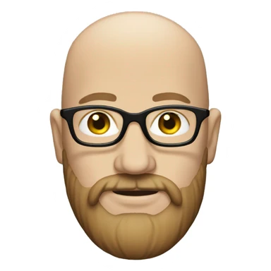 Bald white man with glasses and long brown beard sticker