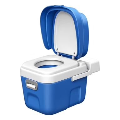 portable toilet portaloo minimal blue and white clean lines apple emoji style sticker