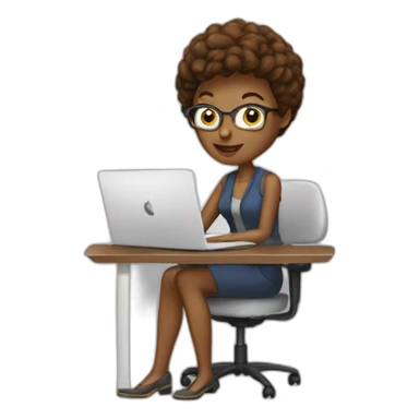 Graphic designer woman with pc sticker