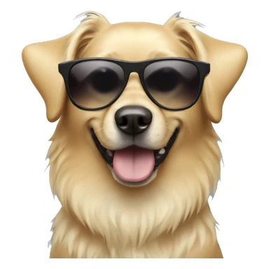 Blonde dog wearing sunglasses sticker
