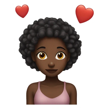 black girl looking at black boy with heart in her eyes sticker