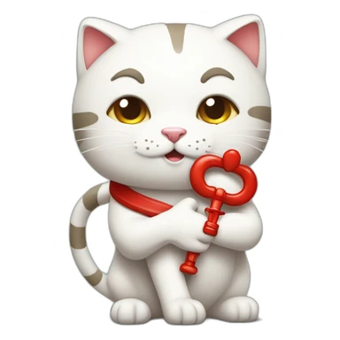 Chinese cat hugging entire Caduceus sticker