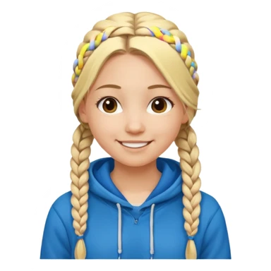 hoodie cover hair blonde girl with braided hair sticker