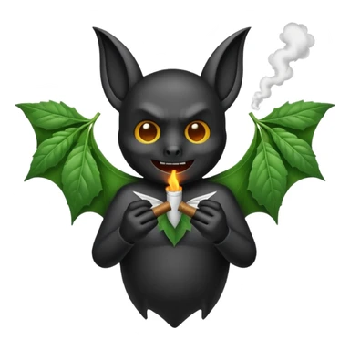 Bat smoking a marijuana jointwhile flying  sticker