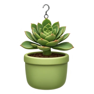hanging succulent in a pot sticker