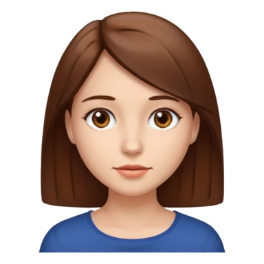 femme cheveux lisses bruns sticker