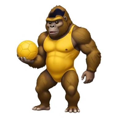 Gorilla with yellow kickball sticker