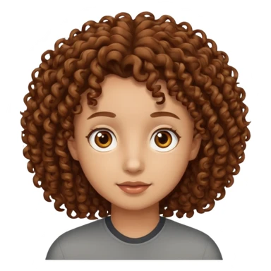 Nano con capelli ricci marroni, occhi marroni sticker