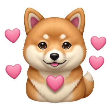 Shiba Jasper five pink hearts sticker