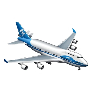 Boeing 747 jumbo jet with distinctive hump sticker