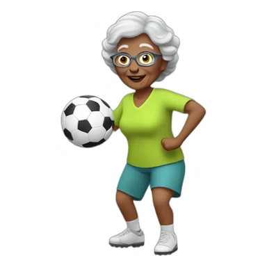 Granny playing football sticker