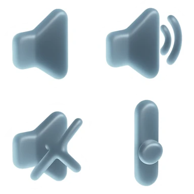 sound icon with a smooth, liquid glass finish, Apple icon style sticker