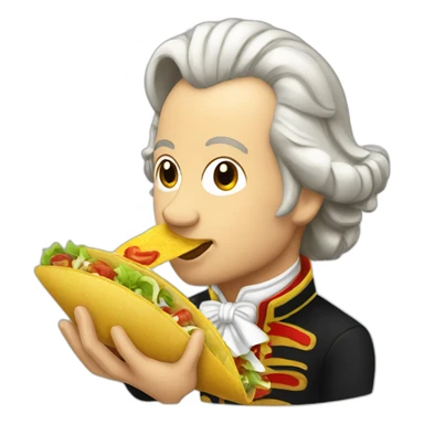 Mozart eating taco sticker