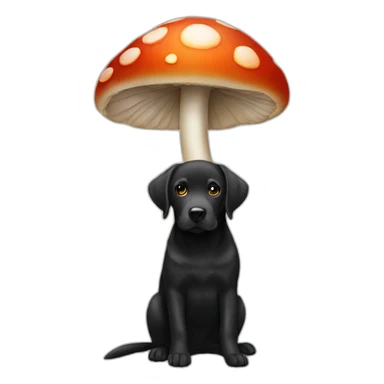 Black Labrador is mushroom sticker