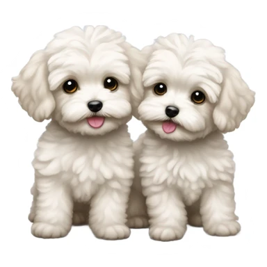 2 maltipoo pups sisters  sticker