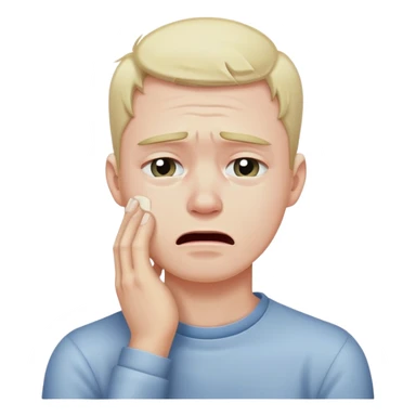 Man holding his neck while crying  sticker