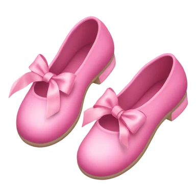 pink soft shoes with ribbon sticker