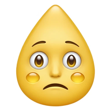 sad yellow face emoji with teardrop, high quality, smooth shading, bright colors, clean background sticker