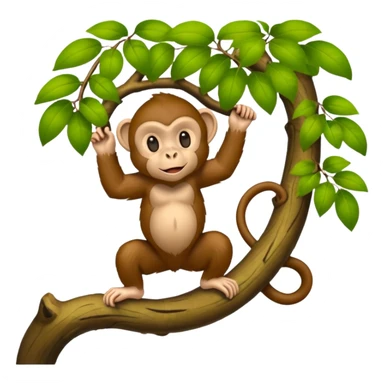monkey climbing a tree sticker