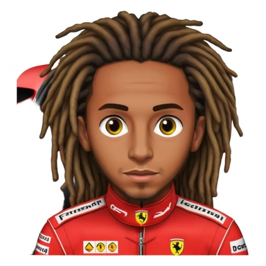 LEWIS HAMILTON IN FERRARI /half body/ dread locks sticker