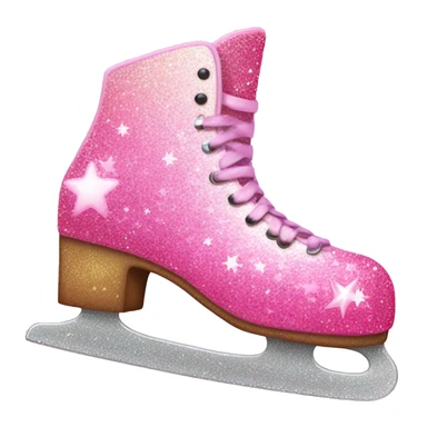 Pink ombre ice skate with glitter  sticker