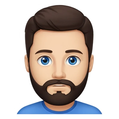 Frankie Zulferino (b.1990) with blue eyes, dark brown hair and beard sticker