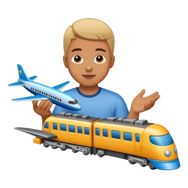 person that plays with trains and airplane sticker