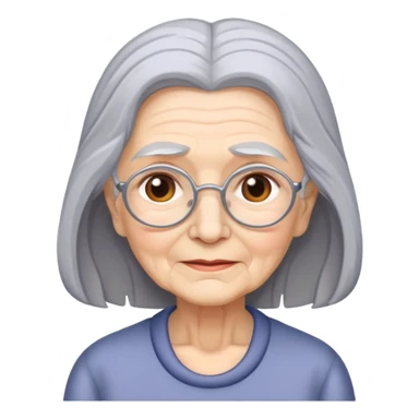 Grey long hair old lady sticker