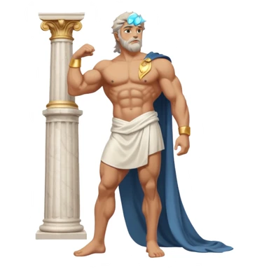 Zeus, whole body, leaning against sticker