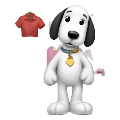 Snoopy shopping for clothes  sticker