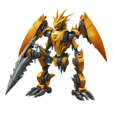mechanical spiky Medabot-raptor-dragon-Bionicle-mecha full body sticker