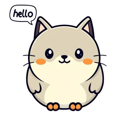 Furry saying hello sticker