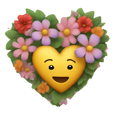 Heart with flowers sticker